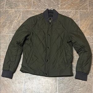 Banana Republic Dark Green Quilted Bomber Jacket